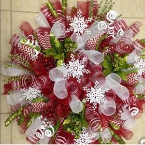 Beautiful Handmade Deco Mesh Wreath several listed